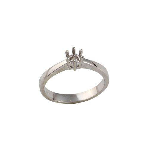 Platinum Ring - Platinum 0.25ct 4mm Round Solitaire 6 Claw Ring Mount - by Hearts Forever Jewellers