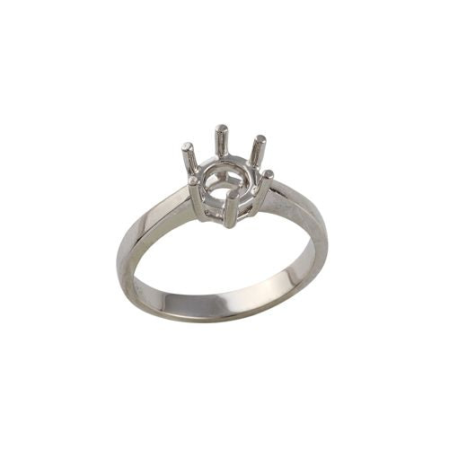 Platinum Ring - Platinum 0.25ct 4mm Round Solitaire 6 Claw Ring Mount - by Hearts Forever Jewellers
