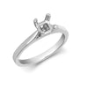 Platinum Ring - Platinum 0.25ct Princess Cut Solitaire 4 Claw Plain Wed-fit Ring Mount - by Hearts Forever Jewellers