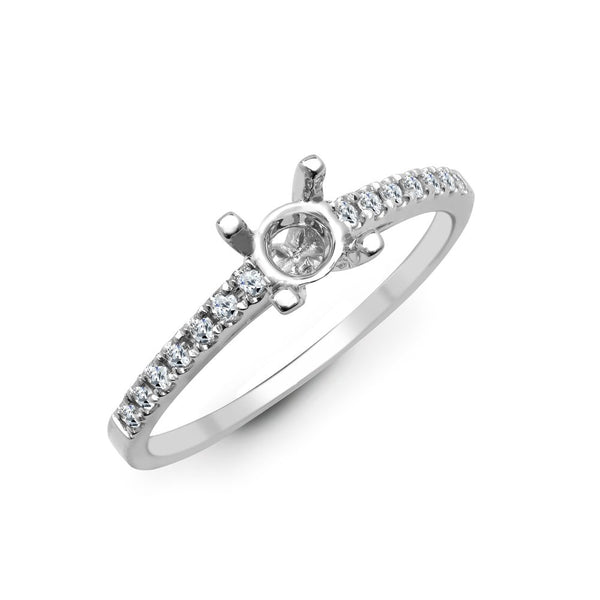 Platinum 0.17ct Ring - 950 Platinum 0.17ct Natural Diamond Semi Set Ring - Holds 0.25ct - by Hearts Forever Jewellers