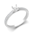 950 Platinum Gold 0.12ct Natural Diamond Pav?-set Wed-fit Ring Mount + 0.25ct Diamond