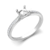 Platinum Diamond Ring - 950 Platinum Gold 0.12ct Natural Diamond Pav?-set Wed-fit Ring Mount + 0.25ct Diamond - by Hearts Forever Jewellers