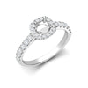 Platinum Diamond Ring - 950 Platinum Gold 0.33ct Natural Diamond Micro-set Cushion-shaped Halo and Shoulders Wed-fit Ring Mount + 0.25ct Diamond - by Hearts Forever Jewellers