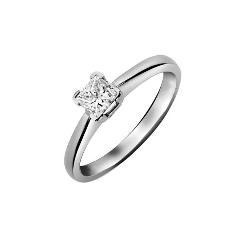Platinum Diamond Ring - Platinum 25pts Princess Cut Dia Solitaire Ring - by Hearts Forever Jewellers