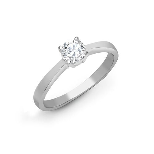 Diamond Ring - Lab 18ct White Gold 25pts Solitaire Diamond Ring - by Hearts Forever Jewellers