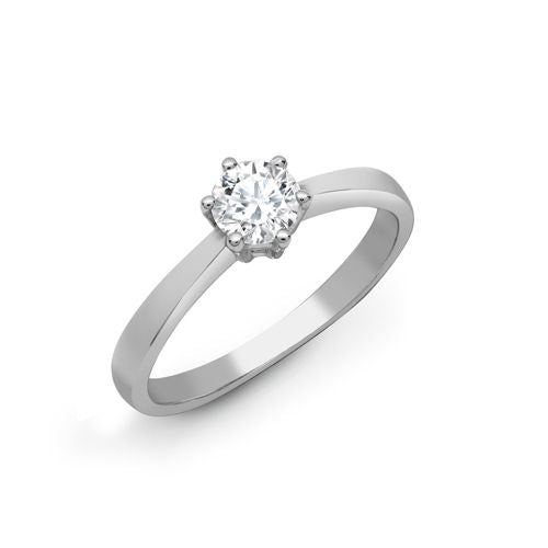Diamond Ring - Lab 18ct White Gold 25pts Solitaire Diamond Ring - by Hearts Forever Jewellers