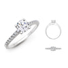 Platinum 0.25ct Ring - 950 Platinum 0.17ct Natural Diamond Semi Set Ring - Holds 0.25ct - by Hearts Forever Jewellers