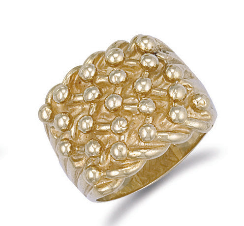 Ring - Y/G Woven Back 5 Row Keeper Ring - by Hearts Forever Jewellers