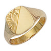Y/G Cushion Engraved Signet Ring