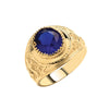 Cubic Zirconia Ring - Y/G Blue CZ College Ring - by Hearts Forever Jewellers
