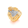 Cubic Zirconia Ring - Y/G CZs Saddle Gents Ring - by Hearts Forever Jewellers