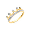 Cubic Zirconia Ring - Y/G Crown Cz Ring - by Hearts Forever Jewellers