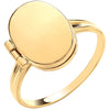 Y/G Oval Plain Locket Ring