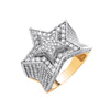 Cubic Zirconia Ring - Y/G CZ Large 3D Star Ring - by Hearts Forever Jewellers
