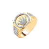 Cubic Zirconia Ring - Y/G CZ Crown Ring - by Hearts Forever Jewellers
