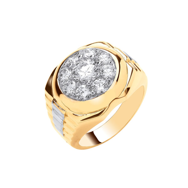 Cubic Zirconia Ring - Y/G Fancy Gents CZ Ring - by Hearts Forever Jewellers
