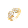 Cubic Zirconia Ring - Y/G Boxing Gloves CZ Gents Ring - by Hearts Forever Jewellers