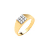 Cubic Zirconia Ring - Y/G Square Top CZ Baby/Child Ring - by Hearts Forever Jewellers