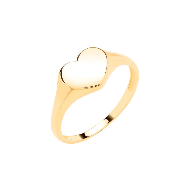 Ring - Y/G Heart Signet Baby/Child Ring - by Hearts Forever Jewellers