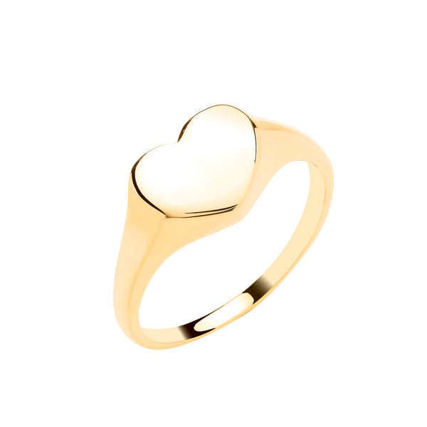 Ring - Y/G Heart Signet Ring - by Hearts Forever Jewellers