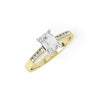 Cubic Zirconia, Emerald Ring - Y/G Emerald Cut Clear CZ Ladies Ring - by Hearts Forever Jewellers