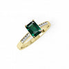 Cubic Zirconia, Emerald Ring - Y/G Emerald Cut Green CZ Ladies Ring - by Hearts Forever Jewellers