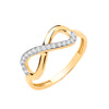 Cubic Zirconia Ring - Y/G Infinity CZ Ladies Ring - by Hearts Forever Jewellers