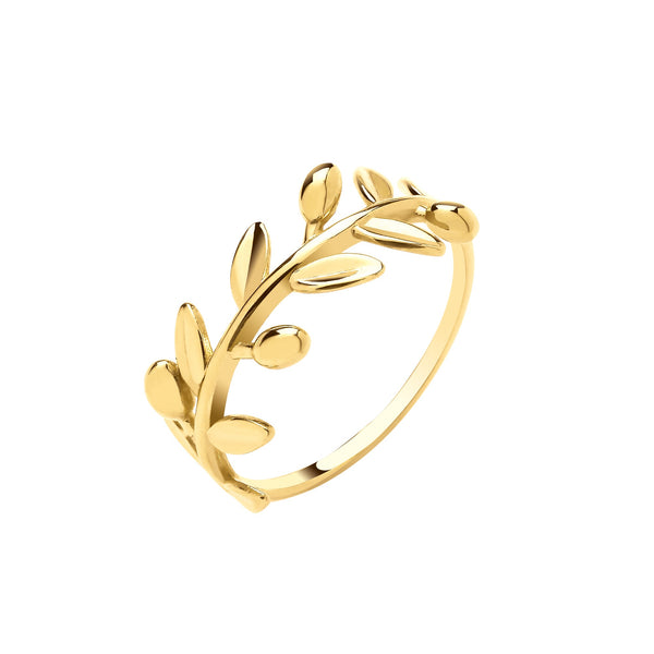 Ring - Y/G Leaf with Olives Ladies Ring - by Hearts Forever Jewellers