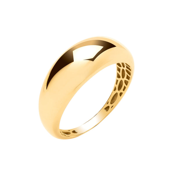 Ring - Y/G Plain Dome Ladies Ring - by Hearts Forever Jewellers