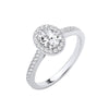 Cubic Zirconia Ring - W/G Oval CZ Halo Ladies Ring - by Hearts Forever Jewellers