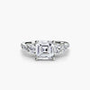 Five Stone Ring with Pavé Band