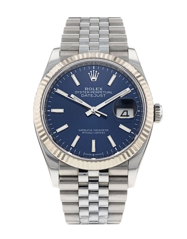 Rolex Datejust 36 MM Jubilee Bracelet Blue Baton Dail 126234
