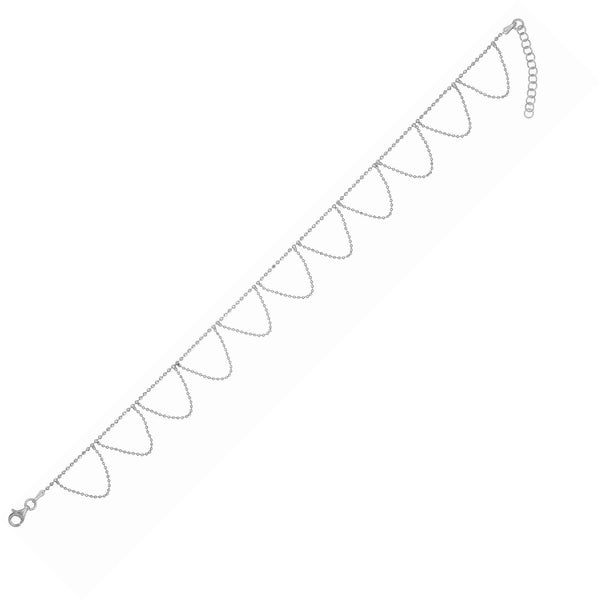 Sterling Silver Jewellery - Silver Frill Style Beads Anklet - by Hearts Forever Jewellers