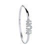 Sterling Silver Cubic Zirconia Bracelet - Silver Mum Cz Hinged Bangle - by Hearts Forever Jewellers