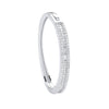 Sterling Silver Cubic Zirconia Bracelet - Silver 3 Row Cz Baguette Centre Baby Bangle - by Hearts Forever Jewellers