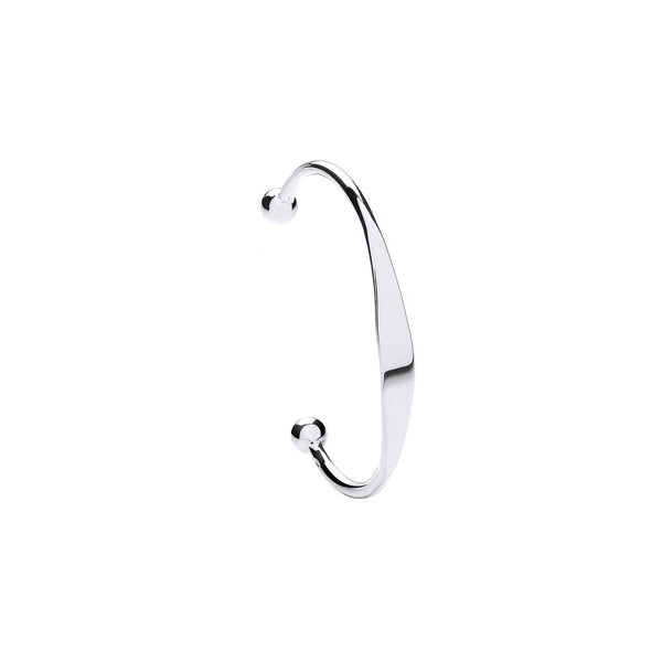 Sterling Silver Bracelet - Silver Solid Baby Bangle with ID plate - by Hearts Forever Jewellers