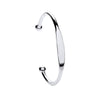 Sterling Silver Bracelet - Silver Gents Solid Torque Bangle with ID plate - by Hearts Forever Jewellers