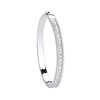 Sterling Silver Cubic Zirconia Bracelet - Silver Hinged Princess Cut & Round CZs Bangle - by Hearts Forever Jewellers