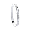 Sterling Silver Diamond Bracelet - Silver 6mm Expandable Diamond Cut Bangle - by Hearts Forever Jewellers