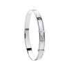 Sterling Silver Diamond Bracelet - Silver 7mm Expandable Diamond Cut Bangle - by Hearts Forever Jewellers