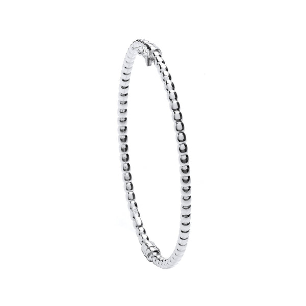 Sterling Silver Bracelet - Silver Bead Ladies Bangle - by Hearts Forever Jewellers