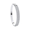 Sterling Silver Cubic Zirconia Bracelet - Silver Cross Lines CZ Ladies Bangle - by Hearts Forever Jewellers