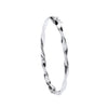 Sterling Silver Bracelet - Silver Twisted Ribbed Edge Hollow Hinged Bangle - by Hearts Forever Jewellers