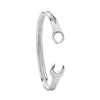 Sterling Silver Bracelet - Silver Solid Vintage Design Spanner Gents 7mm Bangle - by Hearts Forever Jewellers