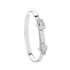 Sterling Silver Cubic Zirconia Bracelet - Silver Expandable Boxing CZ Gloves Baby Bangle - by Hearts Forever Jewellers