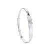 Sterling Silver Cubic Zirconia Bracelet - Silver CZ Butterfly Expandable ID Baby Bangle - by Hearts Forever Jewellers