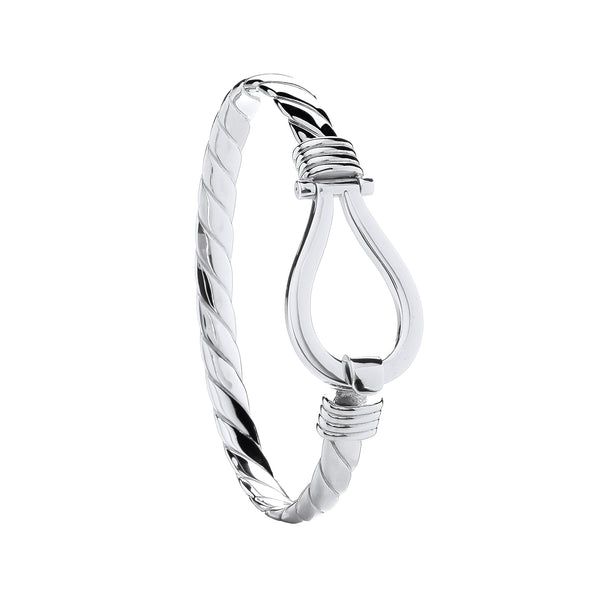 Sterling Silver Bracelet - Silver Hook Gents Bangle - by Hearts Forever Jewellers