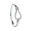 Sterling Silver Cubic Zirconia Bracelet - Silver CZ Hook Gents Bangle - by Hearts Forever Jewellers