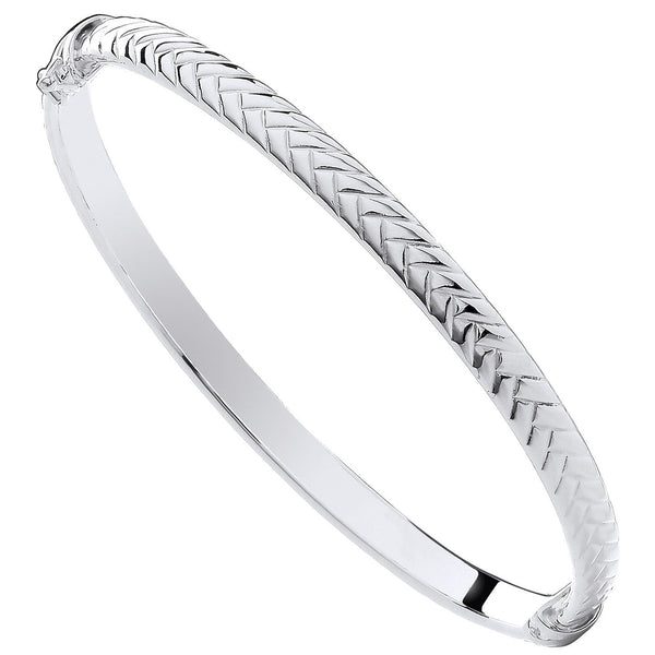 Sterling Silver Bracelet - Silver Tyre Design Ladies Bangle - by Hearts Forever Jewellers