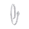 Sterling Silver Cubic Zirconia Bracelet - Silver CZ Snake Ladies 4.7mm Bangle - by Hearts Forever Jewellers